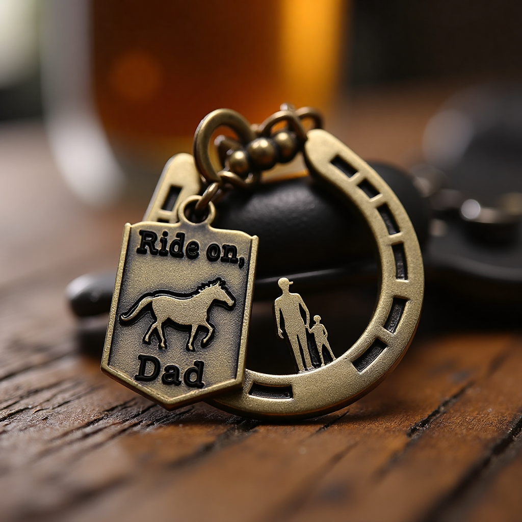 🐎"Ride on, Dad" Horseshoe Keychain - A Timeless Gift of Strength & Love
