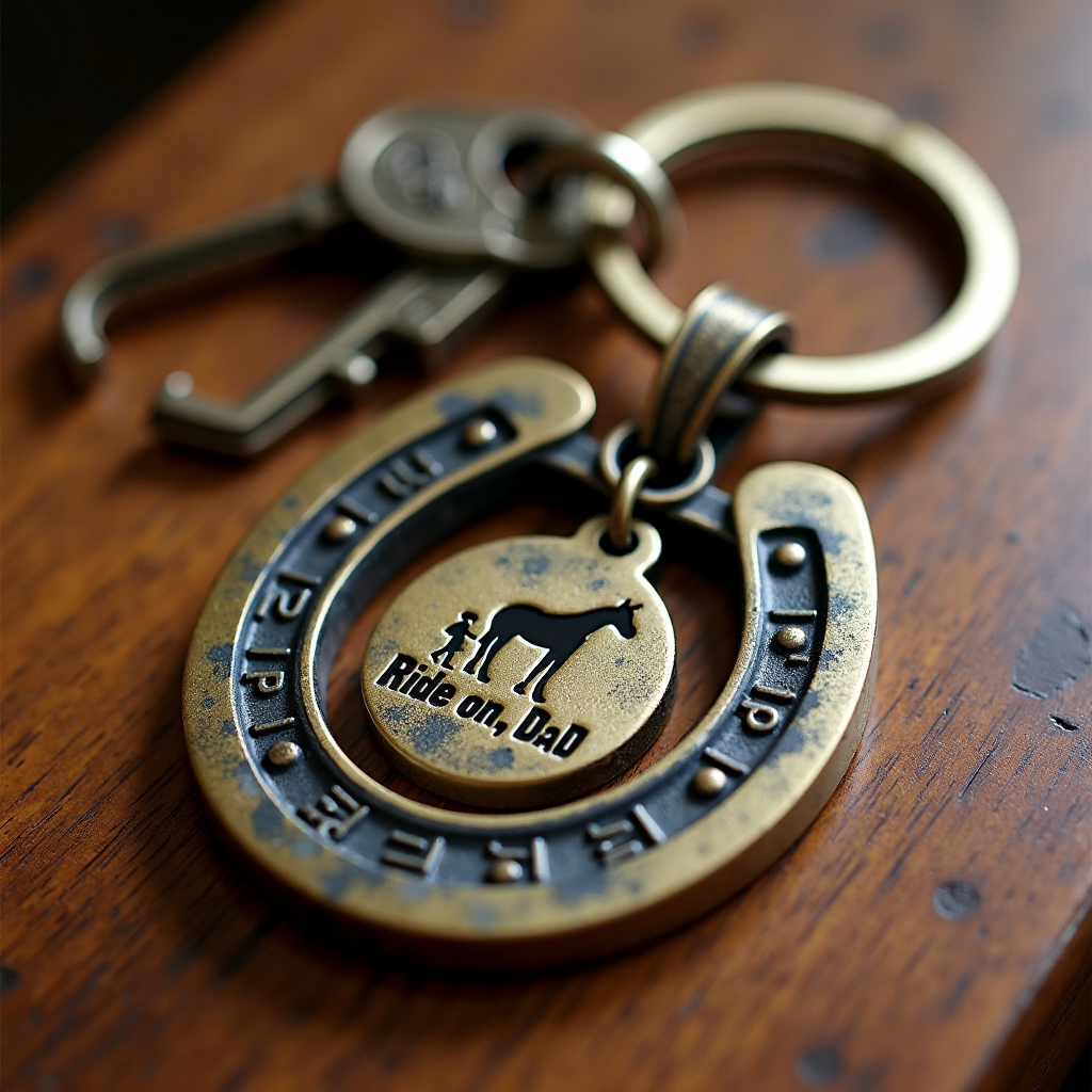 🐎"Ride on, Dad" Horseshoe Keychain - A Timeless Gift of Strength & Love