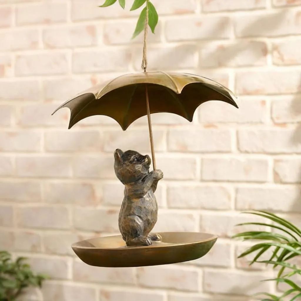 ☔️Animal Bird Feeder With Umbrella!