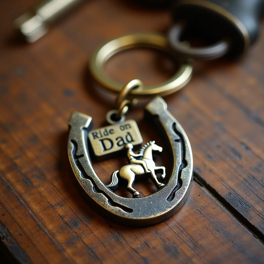 🐎"Ride on, Dad" Horseshoe Keychain - A Timeless Gift of Strength & Love