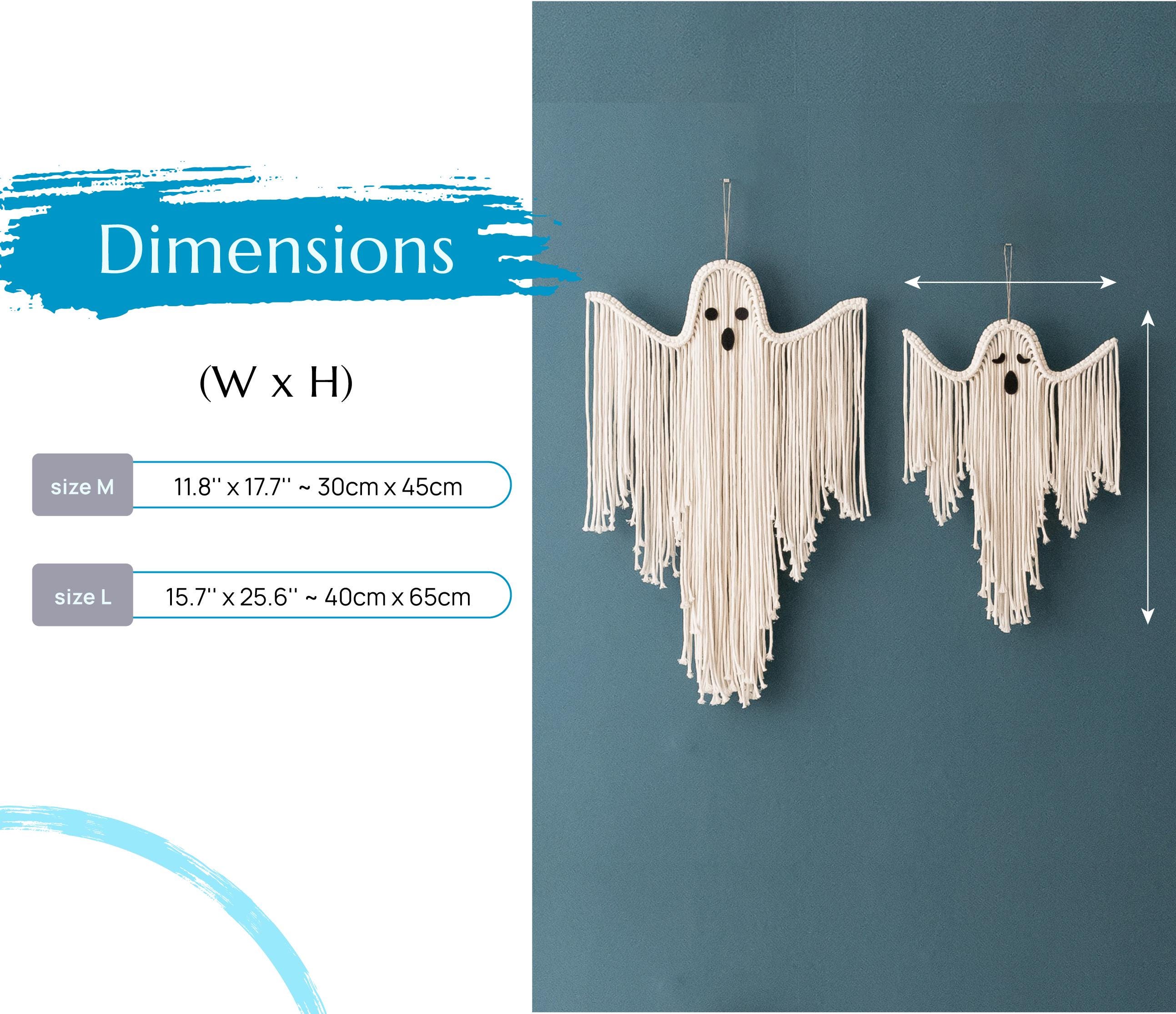 Halloween Macrame Ghost Spooky Wall Hanging for Gothic Decor