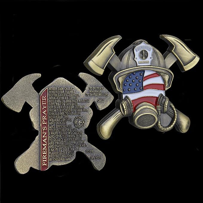 Firefighter Challenge Coin with Maltese Cross