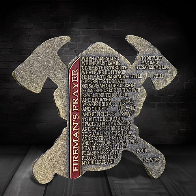 Firefighter Challenge Coin with Maltese Cross