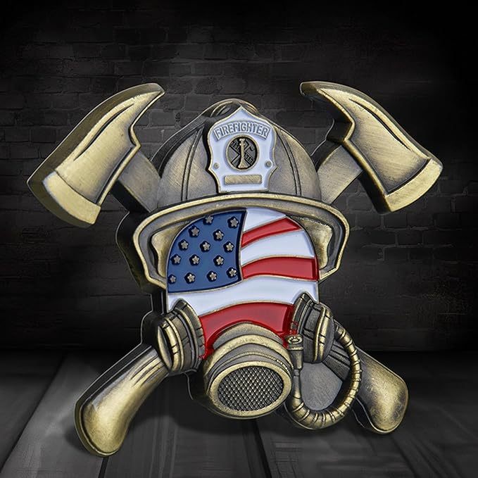 Firefighter Challenge Coin with Maltese Cross