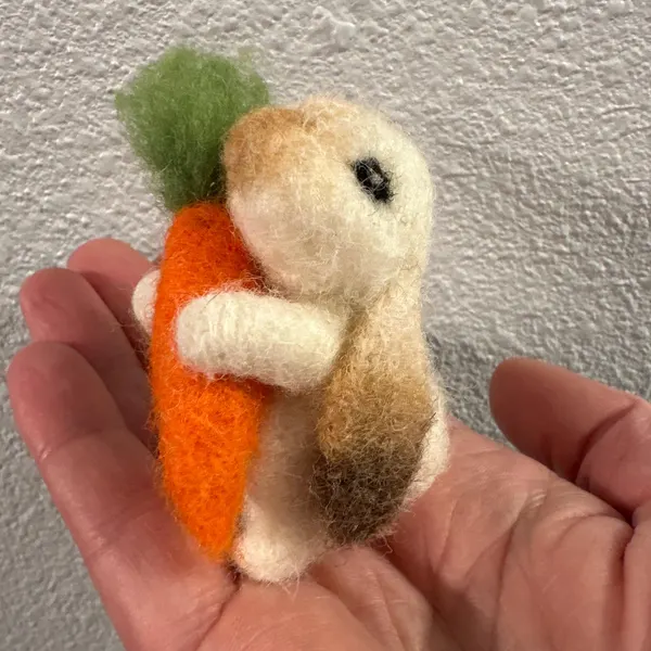 🐰🥕Felted Lop Eared Bunny With Carrot