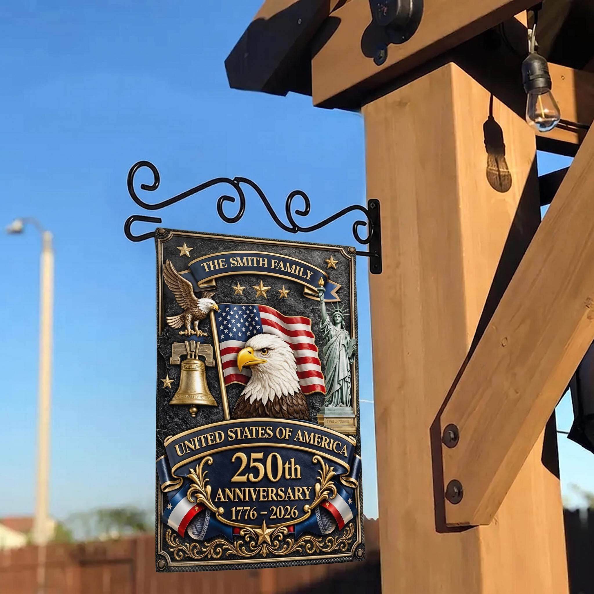 Personalized America 250th Anniversary Garden Flag