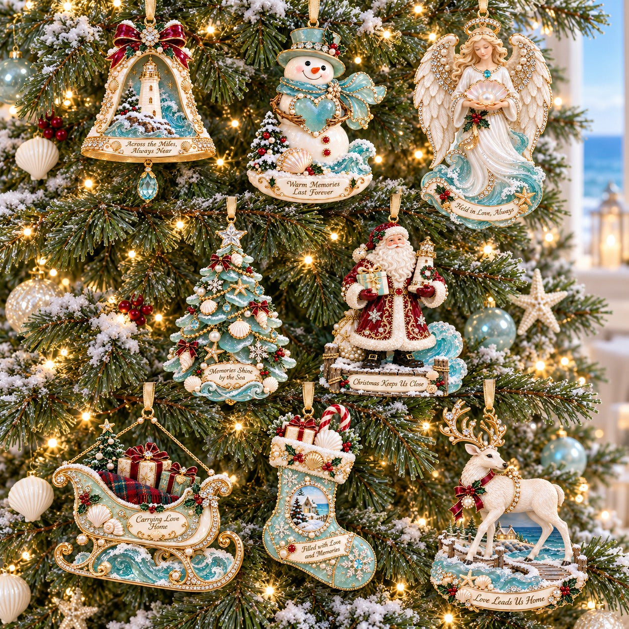 🌊 Coastal Christmas Ornament Collection – Seaside Holiday Keepsake