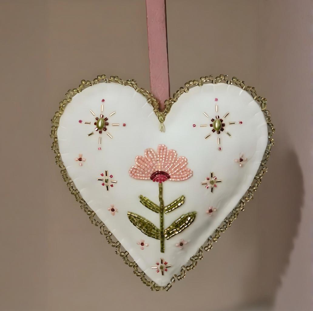 💖Handmade Beaded Heart Ornament