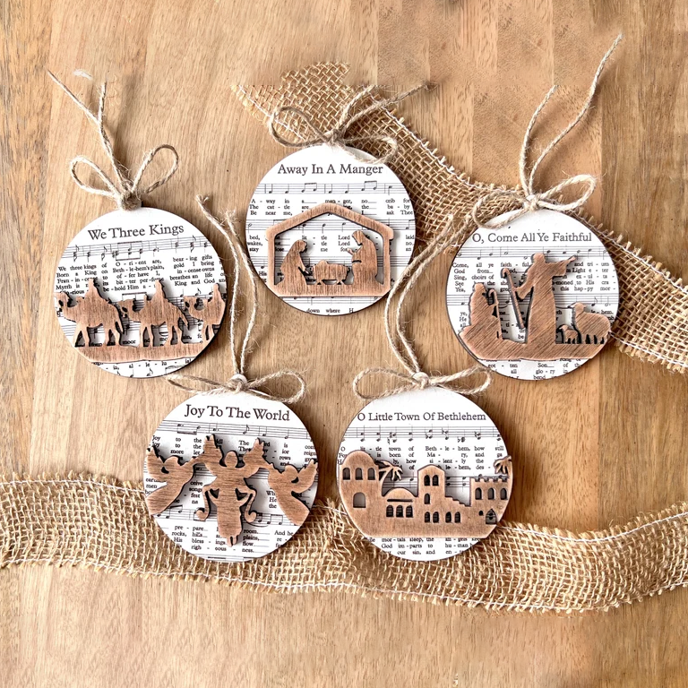 Music Sheet Nativity Ornament