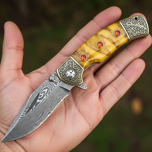 Evil Eye Damascus Folding Knives