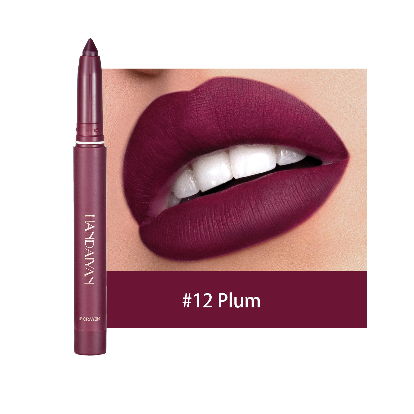 HANDAIYAN™12 Color Rotating Sharpenable Matte Lipstick Pencils