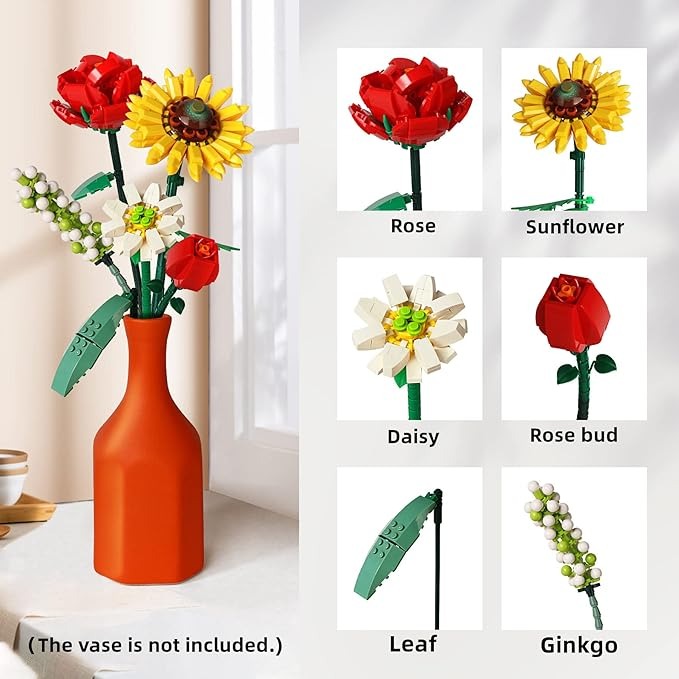 (🔥HOT SALE NOW 49% OFF) - 💐Mini Bricks Flower Bouquet Building Sets