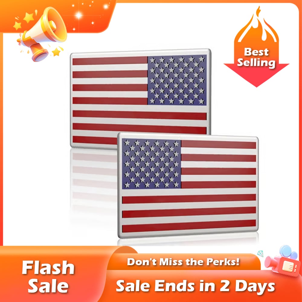 🏆Flash Sale⚡ 50K+ SOLD! Almost Gone-💥🔥 3D All-Black American Flag Emblem Decal,Best Gifts