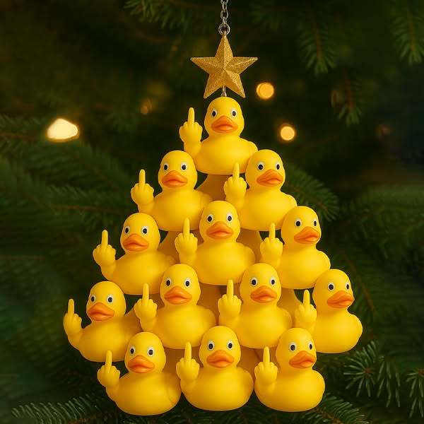 Middle Finger Duck Christmas Tree Ornament