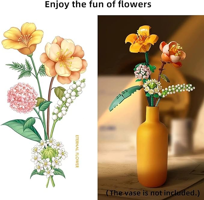 (🔥HOT SALE NOW 49% OFF) - 💐Mini Bricks Flower Bouquet Building Sets