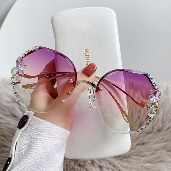 🔥Summer Hot Sale 50% OFF🔥 Woman Rimless Diamond Sunglasses