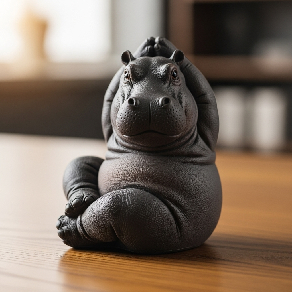 🦛✨ Clumsy Yoga Master Hippo - The Adorably Imperfect Yogi