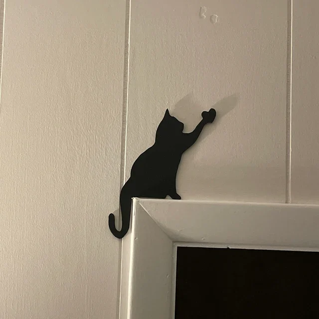 Halloween Black Cat Door Corner Sign Decoration