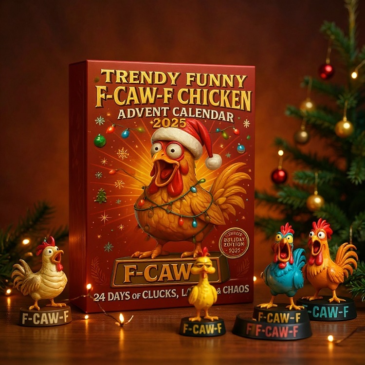 Trendy Funny F - Caw - F Chicken Advent Calendar 2025 🐔🎄