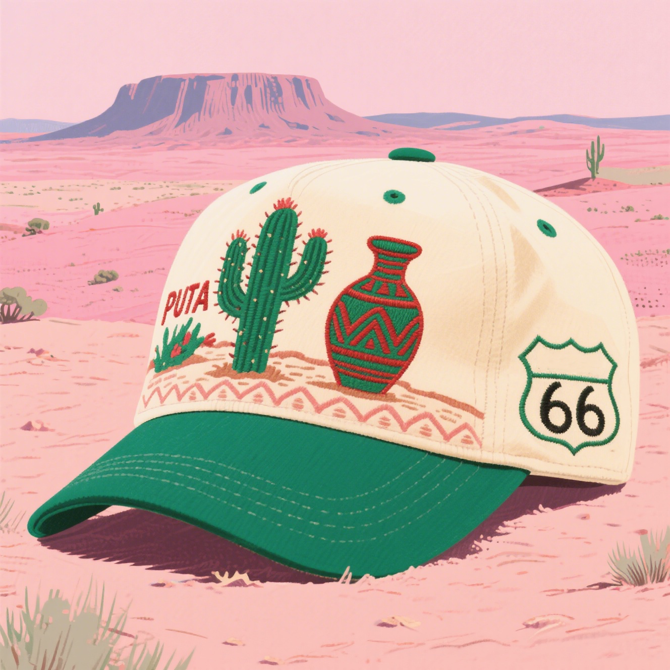 🚗 Route 66: America’s Highway, Stitched Into Every Cap 🌎