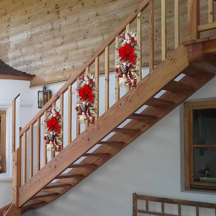 🎄CHRISTMAS PRE-SALE 49% OFF -The Cordless Prelit Stairway Swag Trim