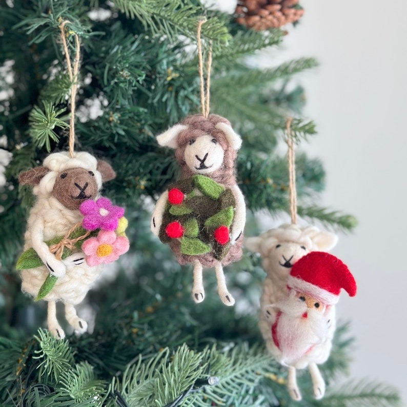 Cute Felt Sheep Christmas Ornament