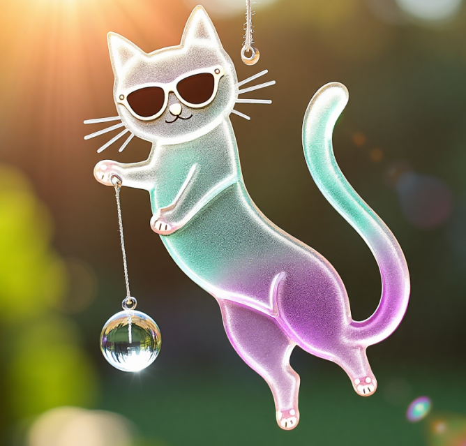 😼🌈Colorful Cat Suncatcher
