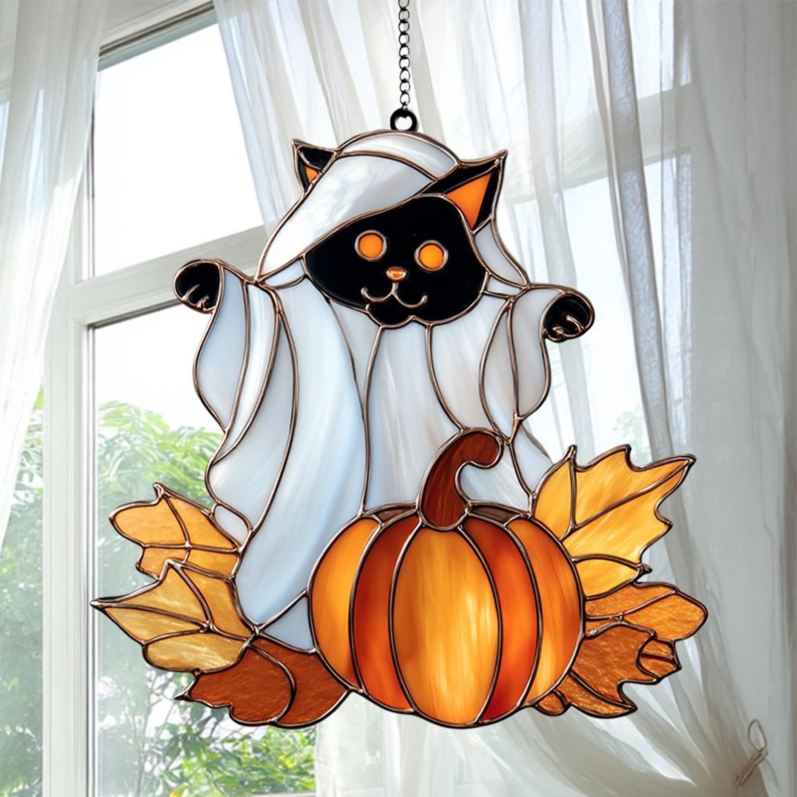 🎃Halloween Ghost Animal Pumpkin Suncatcher Window Decor
