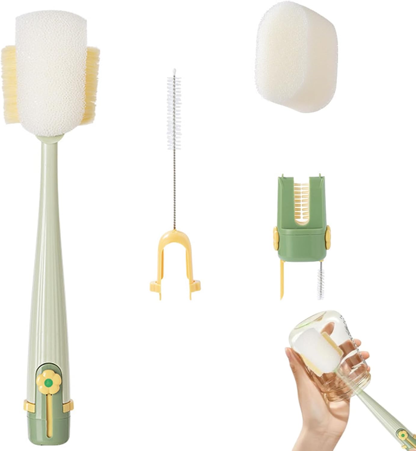 🌼4 in 1 Multi-functional Bottle Cleaning Brush Set 🧼