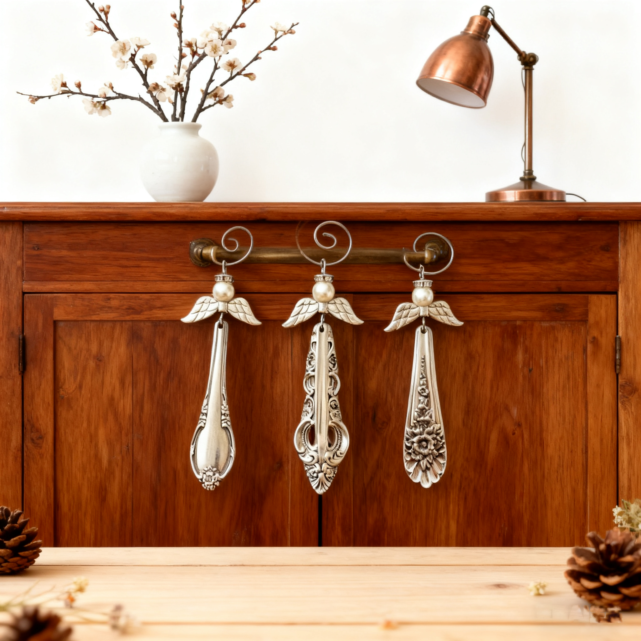 🌟 Vintage Silverware Angel Christmas Ornament🏡