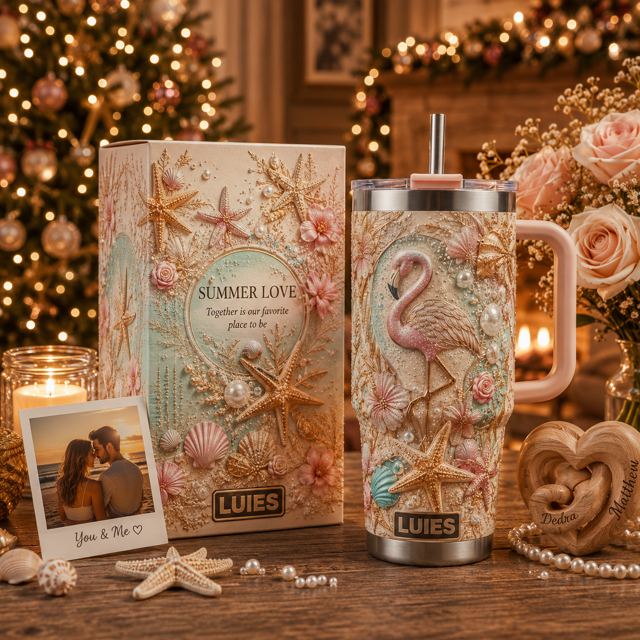 ✨🌊Personalized Summer Love Flamingo Beach Tumbler🥤