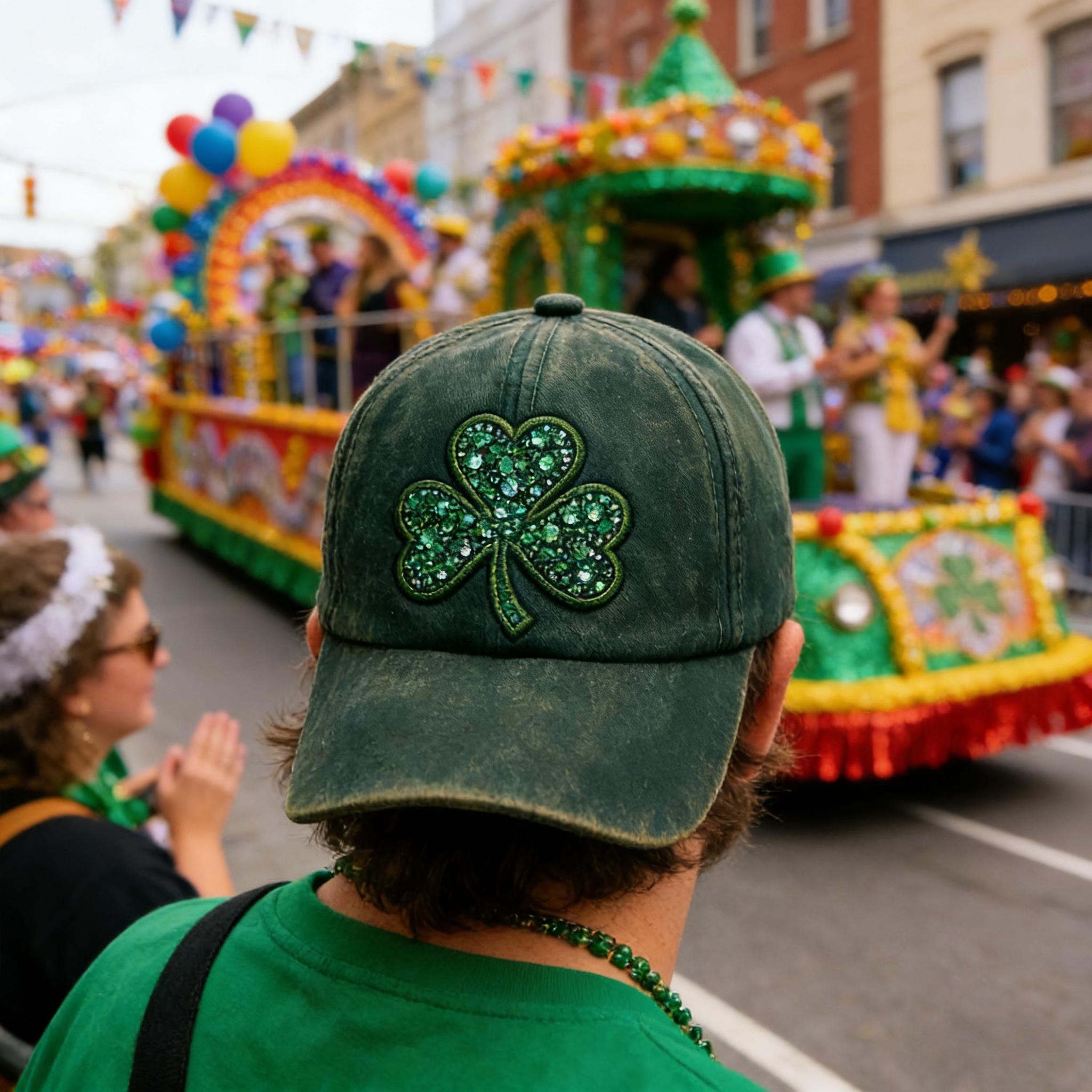 🧢🍀 Lucky Clover Baseball Cap – A Touch of Sparkle, A Symbol of Good Luck