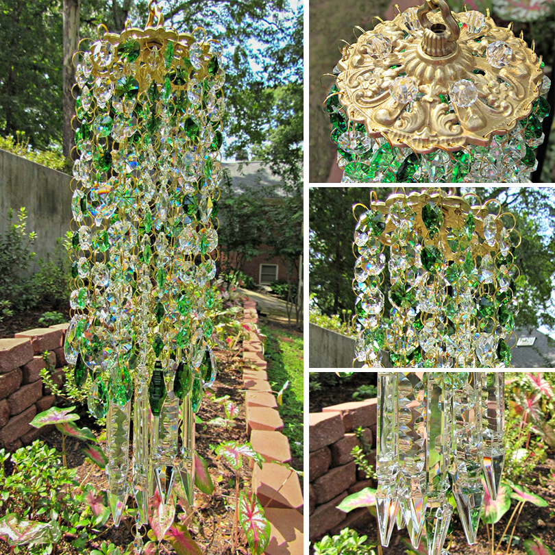 Aurora Crystal Wind Chimes，Made of hundreds of crystals and gems.