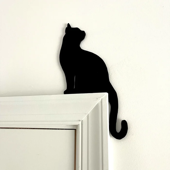 Halloween Black Cat Door Corner Sign Decoration