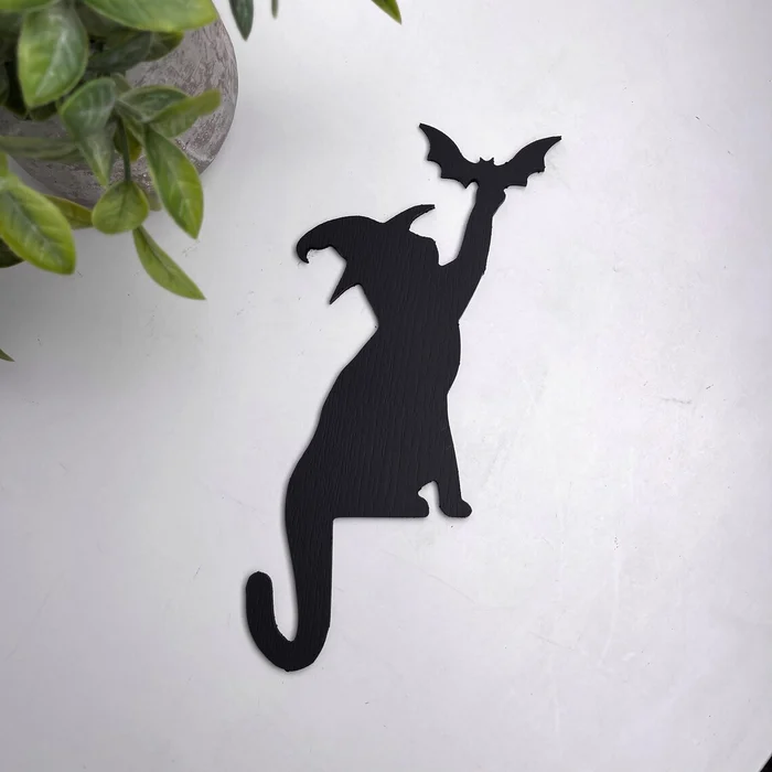 Halloween Black Cat Door Corner Sign Decoration