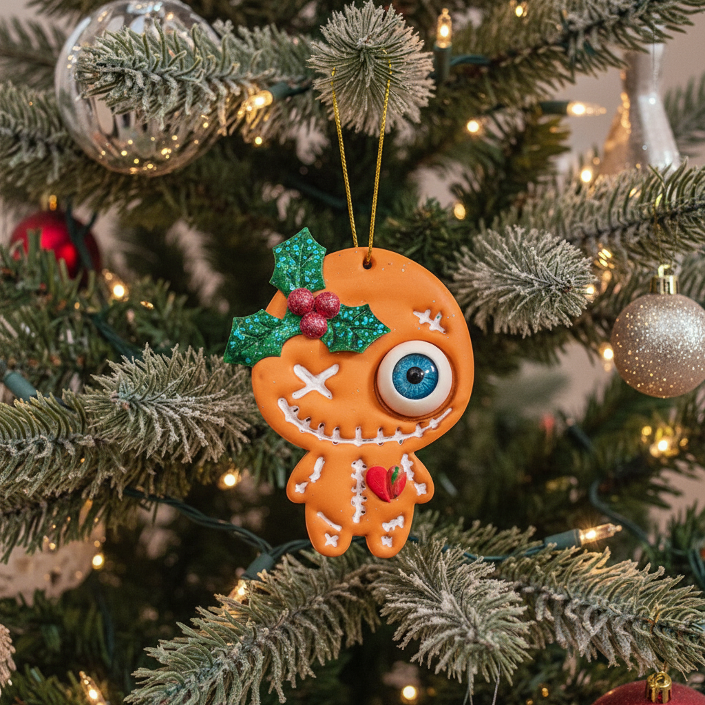 🎄☠️ Creepy Cute Gingerbread Ornament