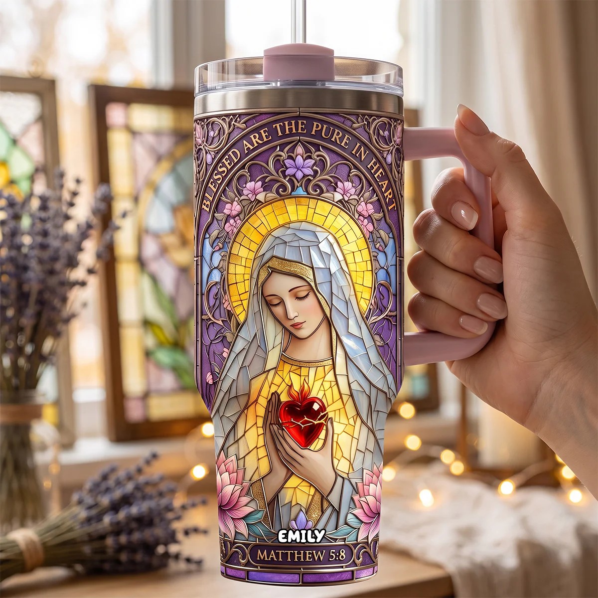 🙏Personalized Christian Religious 40oz Handle Tumbler | 3 Styles Available✨