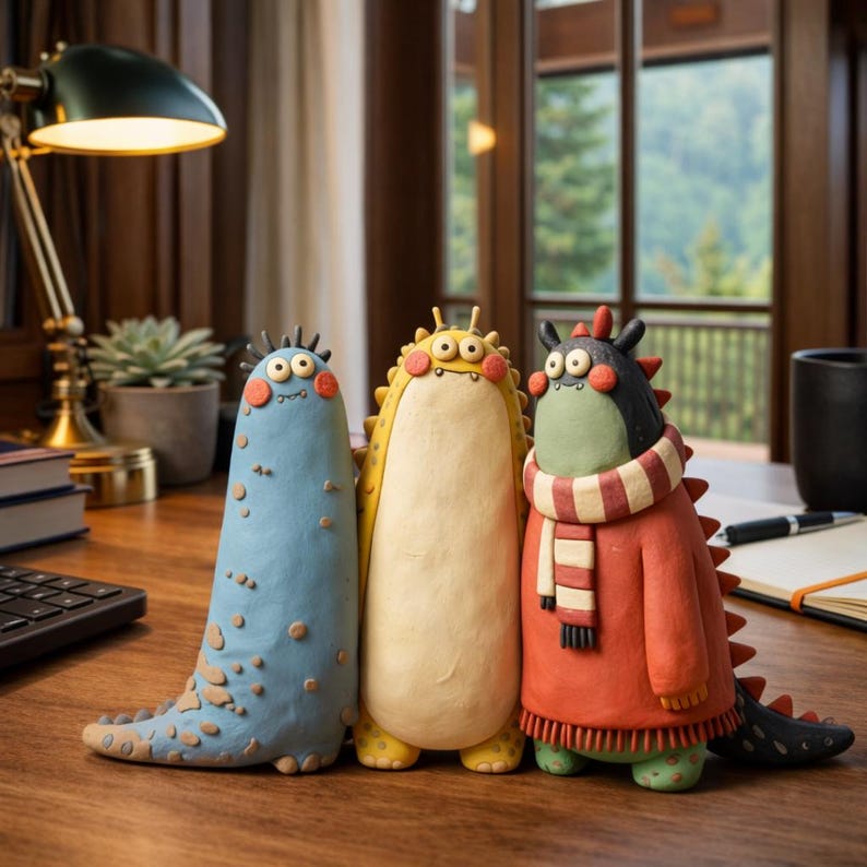 🌲Christmas Gift 50% Off--Handmade Clay Monster City Figure