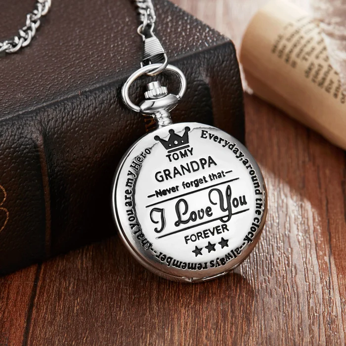 To My Family Quartz Pocket Chain Watch