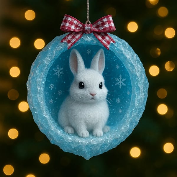 Arctic Animal Christmas Ornament Collection: Frosty Whimsy for Your Tree 🐰🐧