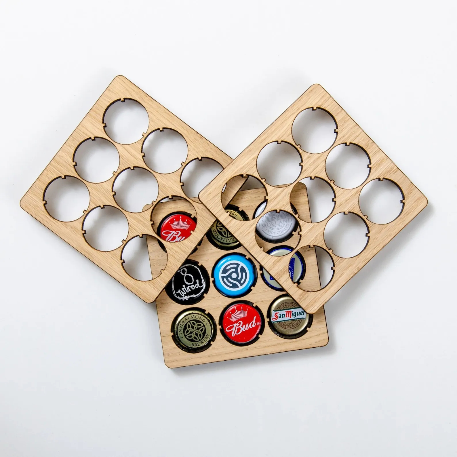 🍺Wooden Beer Cap Collector Coaster