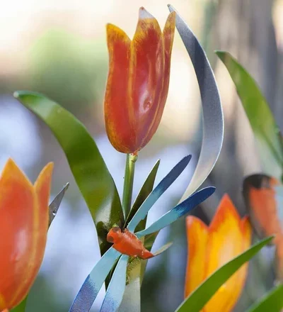 🔥School Season Hot Sale💐Colorful Metal 3-Panel Flower Garden Screen