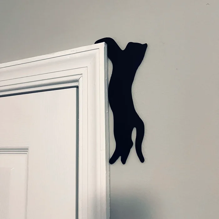 Halloween Black Cat Door Corner Sign Decoration