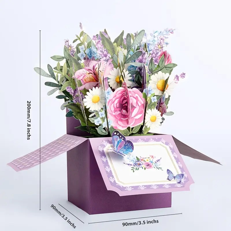 Colorful Floral Box Pop up Card for Mother's Day