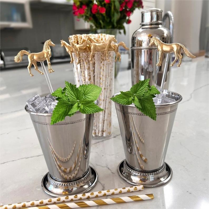 🌹150th Kentucky Derby🐎Derby Party Horse Drink Stirrers- Set of 6