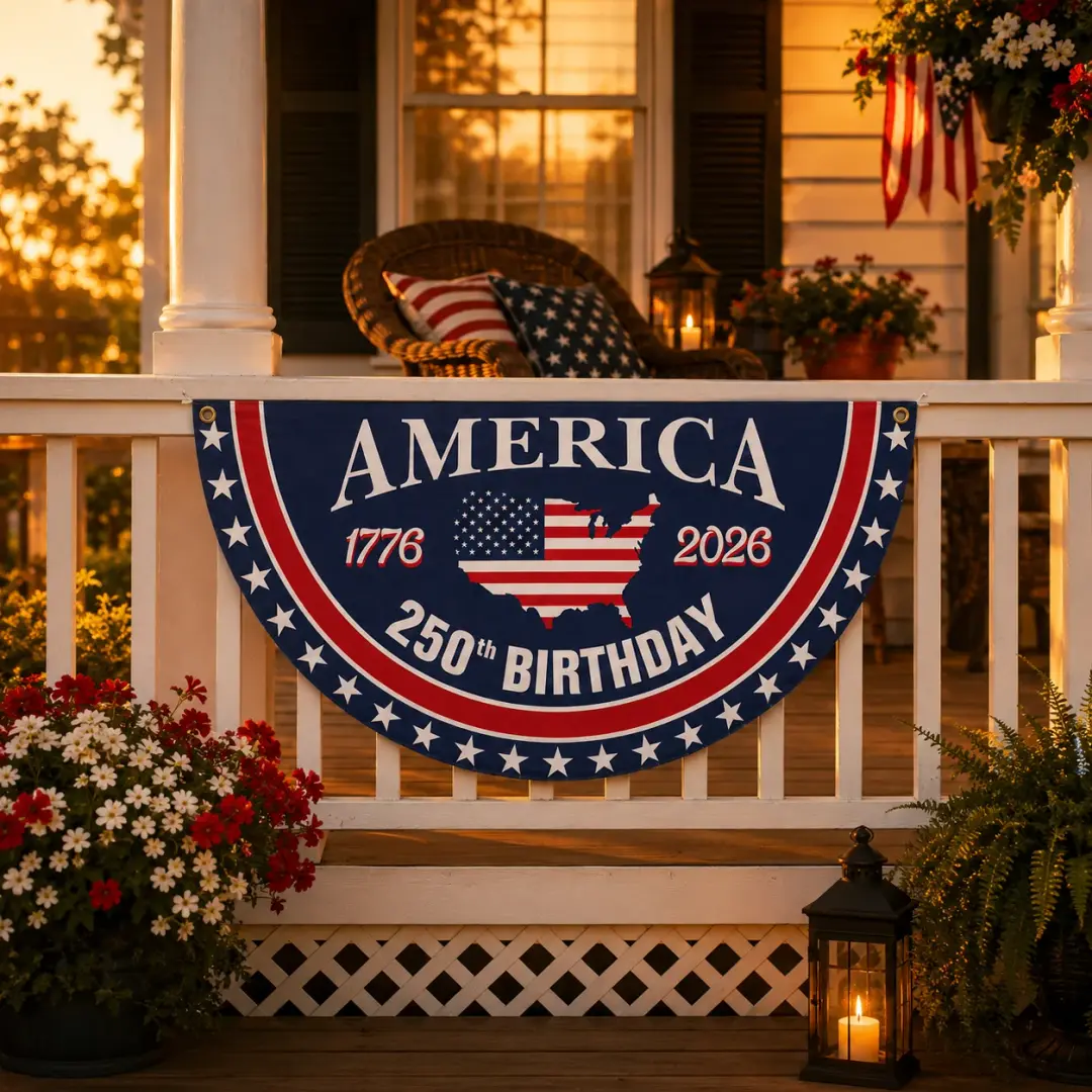 America 250th Birthday Semicircular Flag
