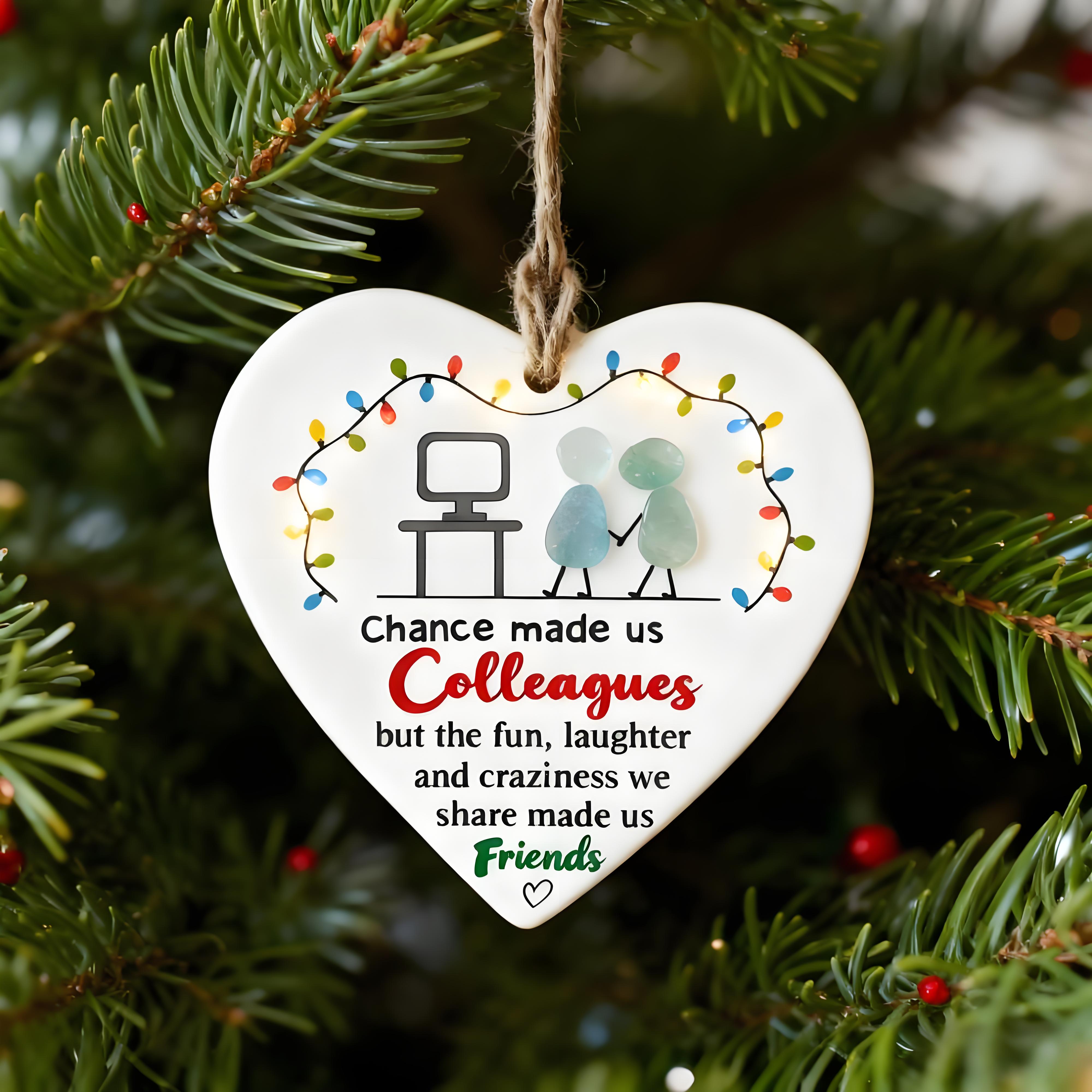 💖From Colleagues to Friends Seaglass Ornament