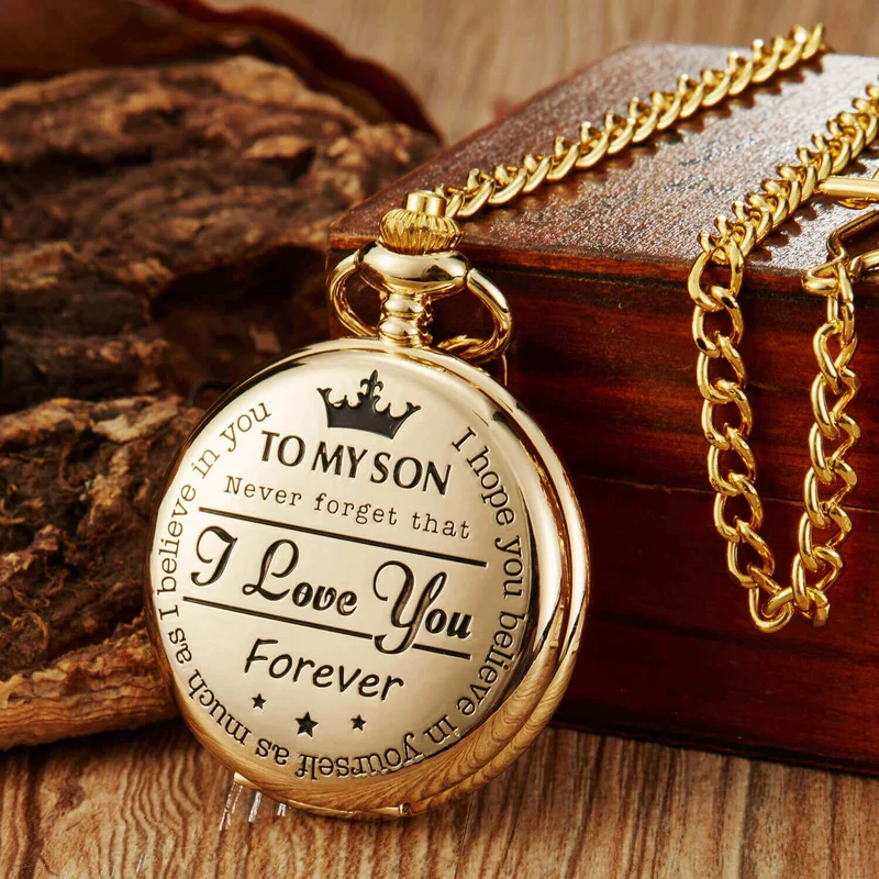 To My Family Quartz Pocket Chain Watch