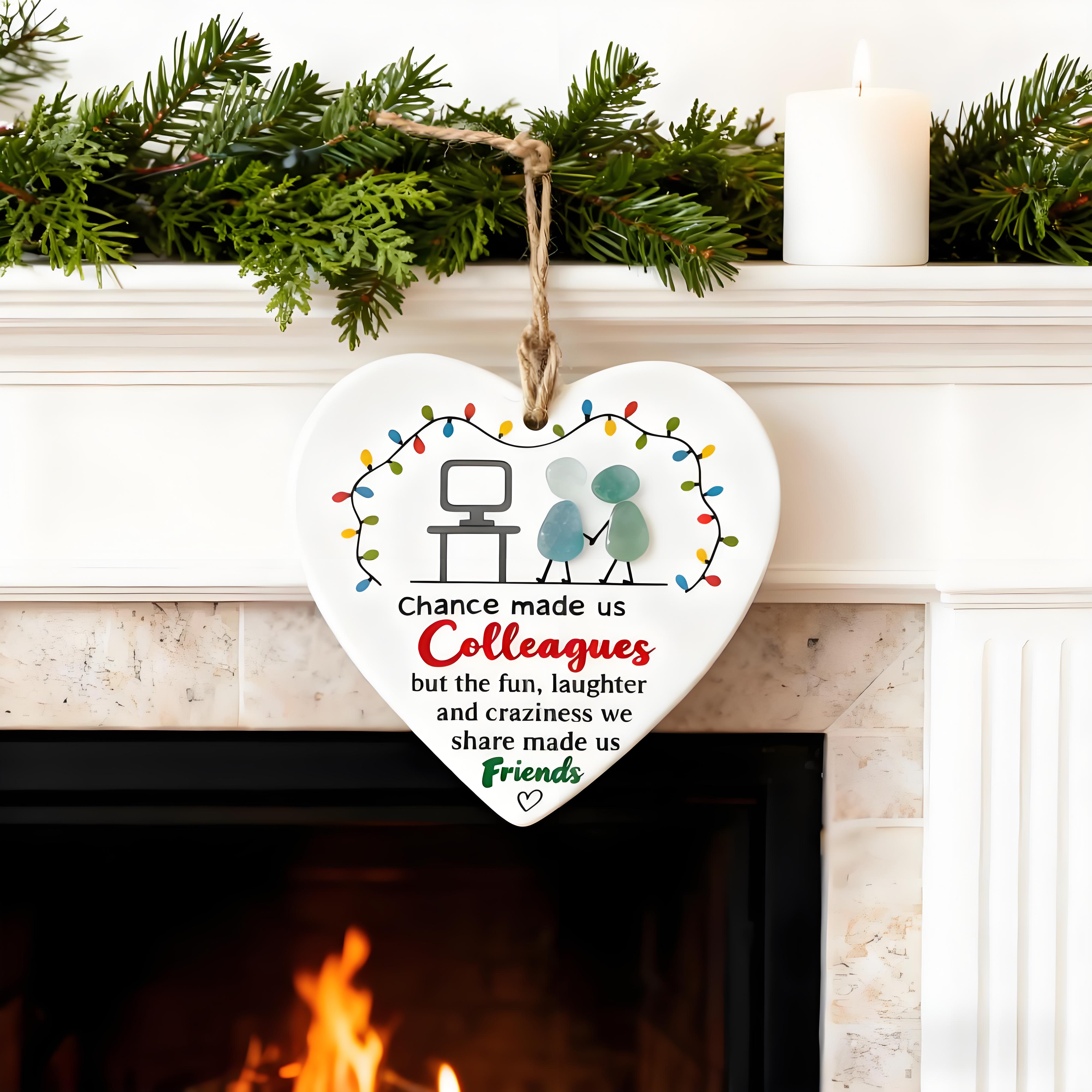 💖From Colleagues to Friends Seaglass Ornament