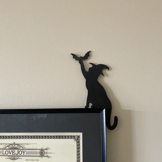 Halloween Black Cat Door Corner Sign Decoration